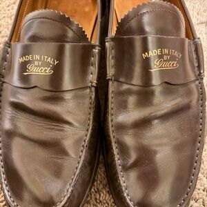Gucci Men's Rich Brown Leather Loafers
